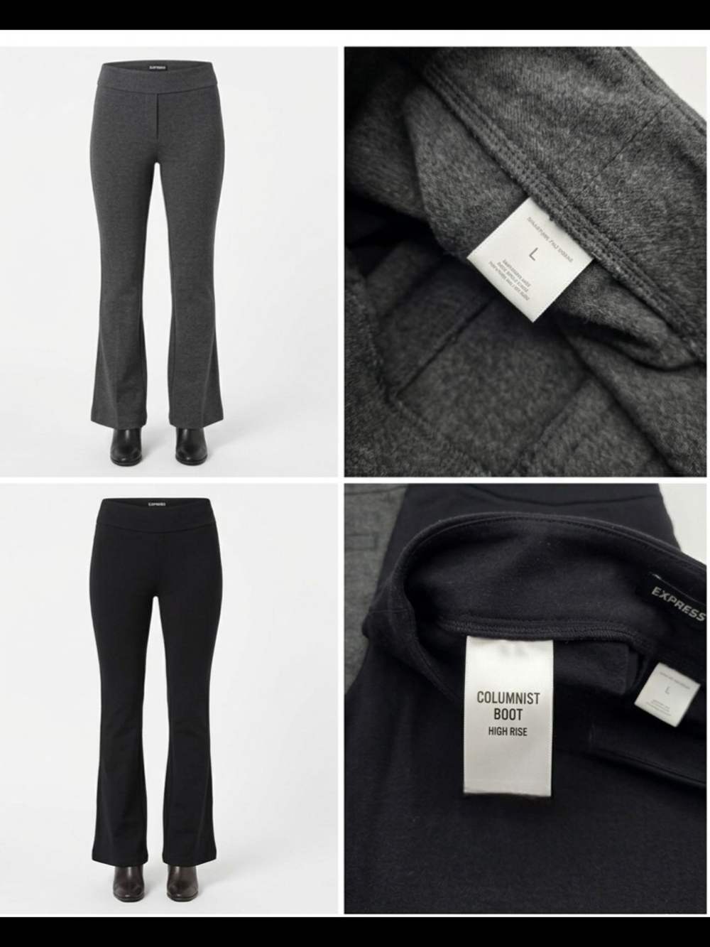 BUNDLE DEAL - Express Columnist Boot Cut High-Rise Pants - Charcoal & Black